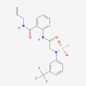molecular formula C20H20F3N3O4S B4067972 N-allyl-2-({N-(methylsulfonyl)-N-[3-(trifluoromethyl)phenyl]glycyl}amino)benzamide 