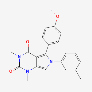 molecular formula C22H21N3O3 B4067984 5-(4-甲氧基苯基)-1,3-二甲基-6-(3-甲基苯基)-1H-吡咯并[3,4-d]嘧啶-2,4(3H,6H)-二酮 