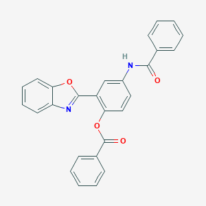 molecular formula C27H18N2O4 B406799 2-(1,3-Benzoxazol-2-yl)-4-(benzoylamino)phenyl benzoate 