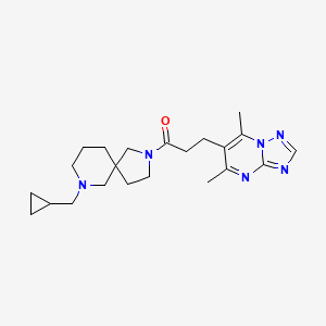 molecular formula C22H32N6O B4068000 7-(环丙基甲基)-2-[3-(5,7-二甲基[1,2,4]三唑并[1,5-a]嘧啶-6-基)丙酰]-2,7-二氮杂螺[4.5]癸烷 