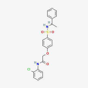 molecular formula C22H21ClN2O4S B4068019 N-(2-氯苯基)-2-(4-{[(1-苯乙基)氨基]磺酰基}苯氧基)乙酰胺 