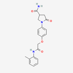 molecular formula C20H21N3O4 B4068021 1-(4-{2-[(2-甲基苯基)氨基]-2-氧代乙氧基}苯基)-5-氧代-3-吡咯烷甲酰胺 