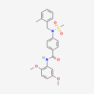 molecular formula C24H26N2O5S B4068038 N-(2,5-dimethoxyphenyl)-4-[(2-methylbenzyl)(methylsulfonyl)amino]benzamide 
