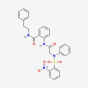 molecular formula C29H26N4O6S B4068040 2-({N-[(2-nitrophenyl)sulfonyl]-N-phenylglycyl}amino)-N-(2-phenylethyl)benzamide 