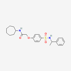 N-cycloheptyl-2-(4-{[(1-phenylethyl)amino]sulfonyl}phenoxy)acetamide
