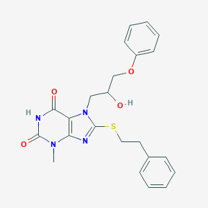 7-(2-hydroxy-3-phenoxypropyl)-3-methyl-8-[(2-phenylethyl)sulfanyl]-3,7-dihydro-1H-purine-2,6-dione