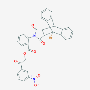 2-(3-Nitrophenyl)-2-oxoethyl 2-(1-bromo-16,18-dioxo-17-azapentacyclo[6.6.5.0~2,7~.0~9,14~.0~15,19~]nonadeca-2,4,6,9,11,13-hexaen-17-yl)benzoate (non-preferred name)