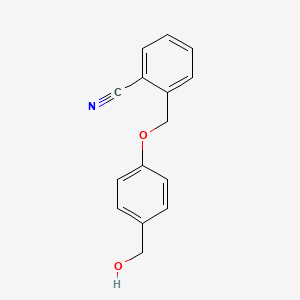 molecular formula C15H13NO2 B4068076 2-{[4-(羟甲基)苯氧基]甲基}苯腈 