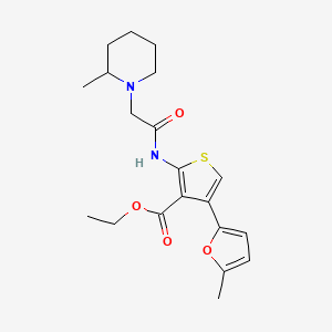molecular formula C20H26N2O4S B4068091 4-(5-甲基-2-呋喃基)-2-{[(2-甲基-1-哌啶基)乙酰基]氨基}-3-噻吩甲酸乙酯 