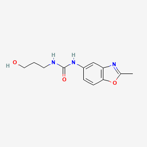 molecular formula C12H15N3O3 B4068100 N-(3-hydroxypropyl)-N'-(2-methyl-1,3-benzoxazol-5-yl)urea 