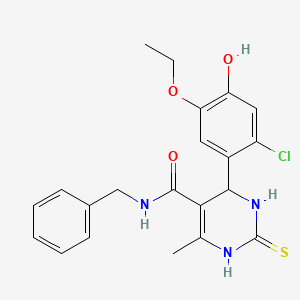 molecular formula C21H22ClN3O3S B4068116 N-苄基-4-(2-氯-5-乙氧基-4-羟基苯基)-6-甲基-2-硫代-1,2,3,4-四氢-5-嘧啶甲酰胺 