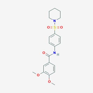 molecular formula C20H24N2O5S B406813 3,4-dimethoxy-N-[4-(1-piperidinylsulfonyl)phenyl]benzamide 