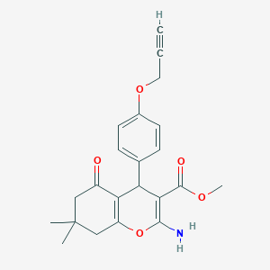 molecular formula C22H23NO5 B4068146 methyl 2-amino-7,7-dimethyl-5-oxo-4-[4-(2-propyn-1-yloxy)phenyl]-5,6,7,8-tetrahydro-4H-chromene-3-carboxylate 