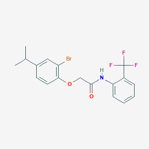 molecular formula C18H17BrF3NO2 B4068159 2-(2-bromo-4-isopropylphenoxy)-N-[2-(trifluoromethyl)phenyl]acetamide 