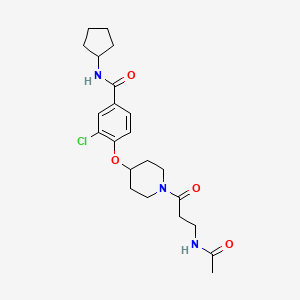 molecular formula C22H30ClN3O4 B4068164 4-{[1-(N-acetyl-beta-alanyl)-4-piperidinyl]oxy}-3-chloro-N-cyclopentylbenzamide 
