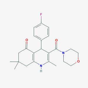 molecular formula C23H27FN2O3 B4068174 4-(4-fluorophenyl)-2,7,7-trimethyl-3-(4-morpholinylcarbonyl)-4,6,7,8-tetrahydro-5(1H)-quinolinone 