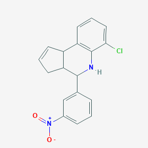 molecular formula C18H15ClN2O2 B406818 6-Chloro-4-(3-nitro-phenyl)-3a,4,5,9b-tetrahydro-3H-cyclopenta[c]quinoline 