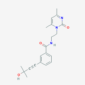 molecular formula C20H23N3O3 B4068185 N-[2-(4,6-dimethyl-2-oxopyrimidin-1(2H)-yl)ethyl]-3-(3-hydroxy-3-methylbut-1-yn-1-yl)benzamide 
