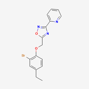 molecular formula C16H14BrN3O2 B4068187 2-{5-[(2-bromo-4-ethylphenoxy)methyl]-1,2,4-oxadiazol-3-yl}pyridine 