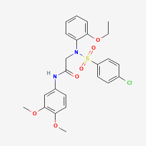 molecular formula C24H25ClN2O6S B4068188 N~2~-[(4-chlorophenyl)sulfonyl]-N~1~-(3,4-dimethoxyphenyl)-N~2~-(2-ethoxyphenyl)glycinamide 