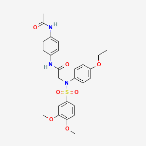 molecular formula C26H29N3O7S B4068215 N~1~-[4-(acetylamino)phenyl]-N~2~-[(3,4-dimethoxyphenyl)sulfonyl]-N~2~-(4-ethoxyphenyl)glycinamide 