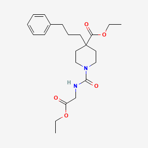 molecular formula C22H32N2O5 B4068222 ethyl 1-{[(2-ethoxy-2-oxoethyl)amino]carbonyl}-4-(3-phenylpropyl)-4-piperidinecarboxylate 