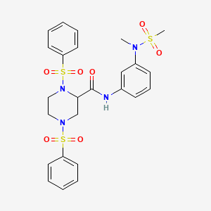 molecular formula C25H28N4O7S3 B4068242 N-{3-[methyl(methylsulfonyl)amino]phenyl}-1,4-bis(phenylsulfonyl)-2-piperazinecarboxamide 