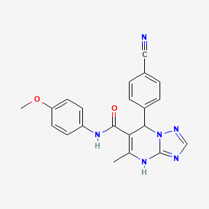 molecular formula C21H18N6O2 B4068244 7-(4-cyanophenyl)-N-(4-methoxyphenyl)-5-methyl-4,7-dihydro[1,2,4]triazolo[1,5-a]pyrimidine-6-carboxamide 