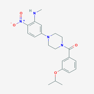 molecular formula C21H26N4O4 B4068269 5-[4-(3-isopropoxybenzoyl)-1-piperazinyl]-N-methyl-2-nitroaniline 