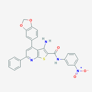 3-amino-4-(1,3-benzodioxol-5-yl)-N-{3-nitrophenyl}-6-phenylthieno[2,3-b]pyridine-2-carboxamide