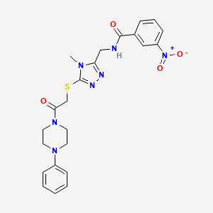 molecular formula C23H25N7O4S B4068273 N-[(4-methyl-5-{[2-oxo-2-(4-phenyl-1-piperazinyl)ethyl]thio}-4H-1,2,4-triazol-3-yl)methyl]-3-nitrobenzamide 