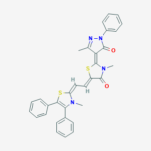 3-methyl-5-[2-(3-methyl-4,5-diphenyl-1,3-thiazol-2(3H)-ylidene)ethylidene]-2-(3-methyl-5-oxo-1-phenyl-1,5-dihydro-4H-pyrazol-4-ylidene)-1,3-thiazolidin-4-one