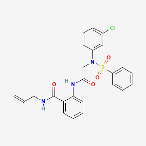 molecular formula C24H22ClN3O4S B4068284 N-allyl-2-{[N-(3-chlorophenyl)-N-(phenylsulfonyl)glycyl]amino}benzamide 