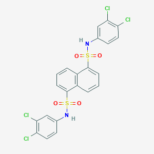 molecular formula C22H14Cl4N2O4S2 B406829 1-N,5-N-bis(3,4-dichlorophenyl)naphthalene-1,5-disulfonamide 