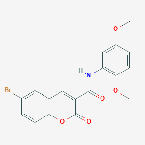 molecular formula C18H14BrNO5 B406830 6-bromo-N-(2,5-dimethoxyphenyl)-2-oxo-2H-chromene-3-carboxamide CAS No. 313398-12-8