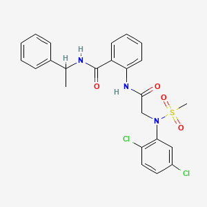 molecular formula C24H23Cl2N3O4S B4068300 2-{[N-(2,5-dichlorophenyl)-N-(methylsulfonyl)glycyl]amino}-N-(1-phenylethyl)benzamide 