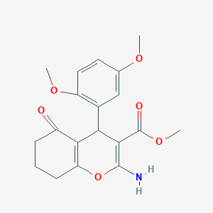 molecular formula C19H21NO6 B4068325 2-氨基-4-(2,5-二甲氧基苯基)-5-氧代-5,6,7,8-四氢-4H-色满-3-羧酸甲酯 