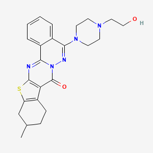 molecular formula C24H27N5O2S B4068333 5-[4-(2-hydroxyethyl)-1-piperazinyl]-11-methyl-9,10,11,12-tetrahydro-8H-[1]benzothieno[2',3':4,5]pyrimido[2,1-a]phthalazin-8-one 