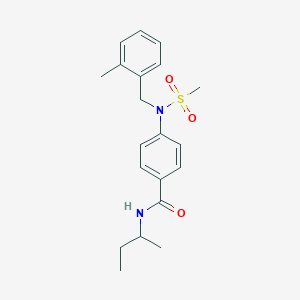 molecular formula C20H26N2O3S B4068339 N-(sec-butyl)-4-[(2-methylbenzyl)(methylsulfonyl)amino]benzamide 