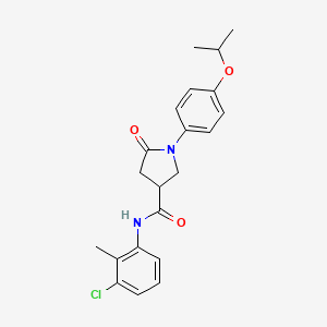 molecular formula C21H23ClN2O3 B4068357 N-(3-chloro-2-methylphenyl)-1-(4-isopropoxyphenyl)-5-oxo-3-pyrrolidinecarboxamide 