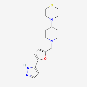 4-(1-{[5-(1H-pyrazol-3-yl)-2-furyl]methyl}piperidin-4-yl)thiomorpholine