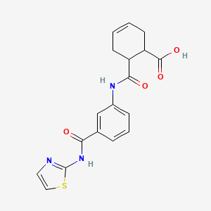 molecular formula C18H17N3O4S B4068387 6-[({3-[(1,3-thiazol-2-ylamino)carbonyl]phenyl}amino)carbonyl]-3-cyclohexene-1-carboxylic acid 