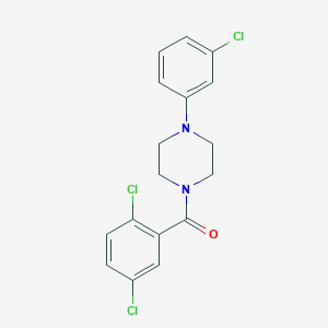 molecular formula C17H15Cl3N2O B406840 1-(3-Chlorophenyl)-4-(2,5-dichlorobenzoyl)piperazine 