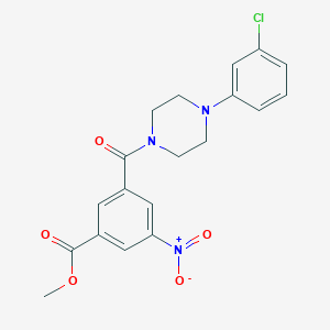 molecular formula C19H18ClN3O5 B406843 Methyl 3-{[4-(3-chlorophenyl)-1-piperazinyl]carbonyl}-5-nitrobenzoate 