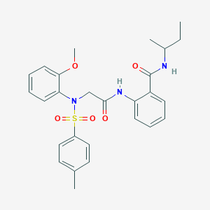 molecular formula C27H31N3O5S B4068434 N-(sec-butyl)-2-({N-(2-methoxyphenyl)-N-[(4-methylphenyl)sulfonyl]glycyl}amino)benzamide 