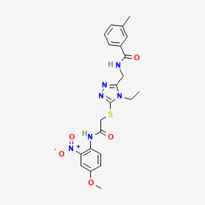 molecular formula C22H24N6O5S B4068436 N-{[4-ethyl-5-({2-[(4-methoxy-2-nitrophenyl)amino]-2-oxoethyl}thio)-4H-1,2,4-triazol-3-yl]methyl}-3-methylbenzamide CAS No. 693270-24-5