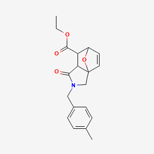molecular formula C19H21NO4 B4068443 ethyl 3-(4-methylbenzyl)-4-oxo-10-oxa-3-azatricyclo[5.2.1.0~1,5~]dec-8-ene-6-carboxylate 