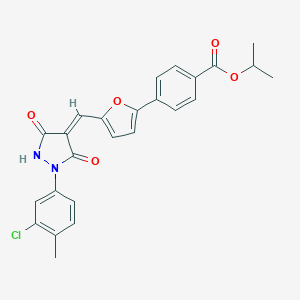 molecular formula C25H21ClN2O5 B406845 Isopropyl 4-(5-{[1-(3-chloro-4-methylphenyl)-3,5-dioxo-4-pyrazolidinylidene]methyl}-2-furyl)benzoate 