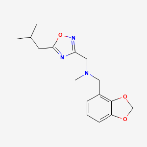 molecular formula C16H21N3O3 B4068464 (1,3-benzodioxol-4-ylmethyl)[(5-isobutyl-1,2,4-oxadiazol-3-yl)methyl]methylamine 