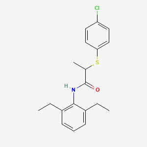 molecular formula C19H22ClNOS B4068472 2-[(4-chlorophenyl)thio]-N-(2,6-diethylphenyl)propanamide 
